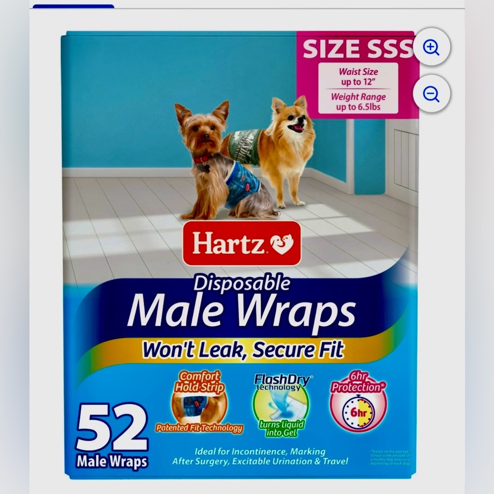 Hartz Disposable Male Wraps size sss